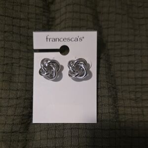 Francesca's Collections Twisted Silver Earrings